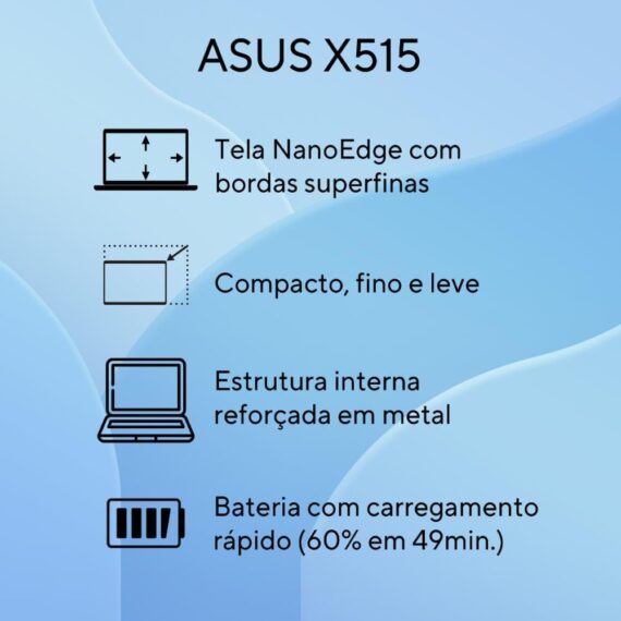 Notebook Asus X515 Celeron Dual Core, 4 GB, 128 GB SSD, W11 Home, 15,60 "LED, Slate Gray - X515Ka -Br309Ws - Image 2