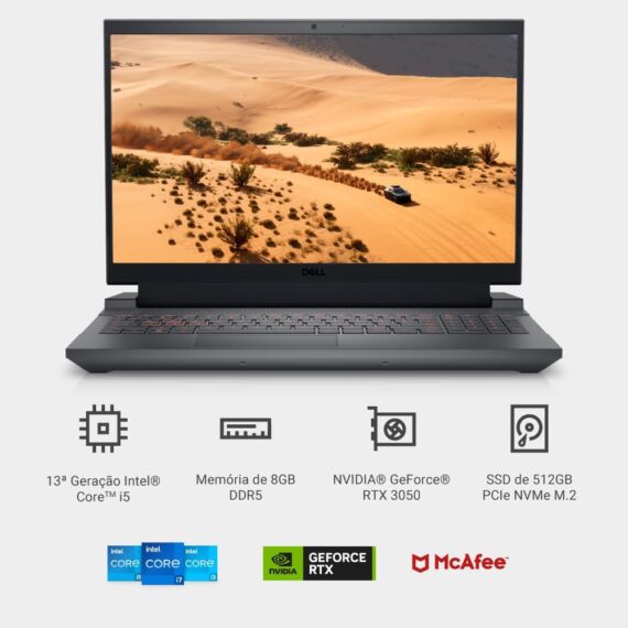 Notebook Gamer Dell G15-i1300-A25P 15.6" FHD 13ª Geração Intel Core i5 8GB 512GB SSD NVIDIA RTX 3050 Windows 11 - Image 2