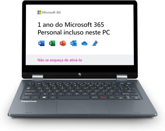 Notebook Positivo Duo 2 em 1 Intel Celeron Windows 11 Home 4GB 128GB, Tela 11,6 "IPS HD, Cinza - C4128B -3 - Image 2