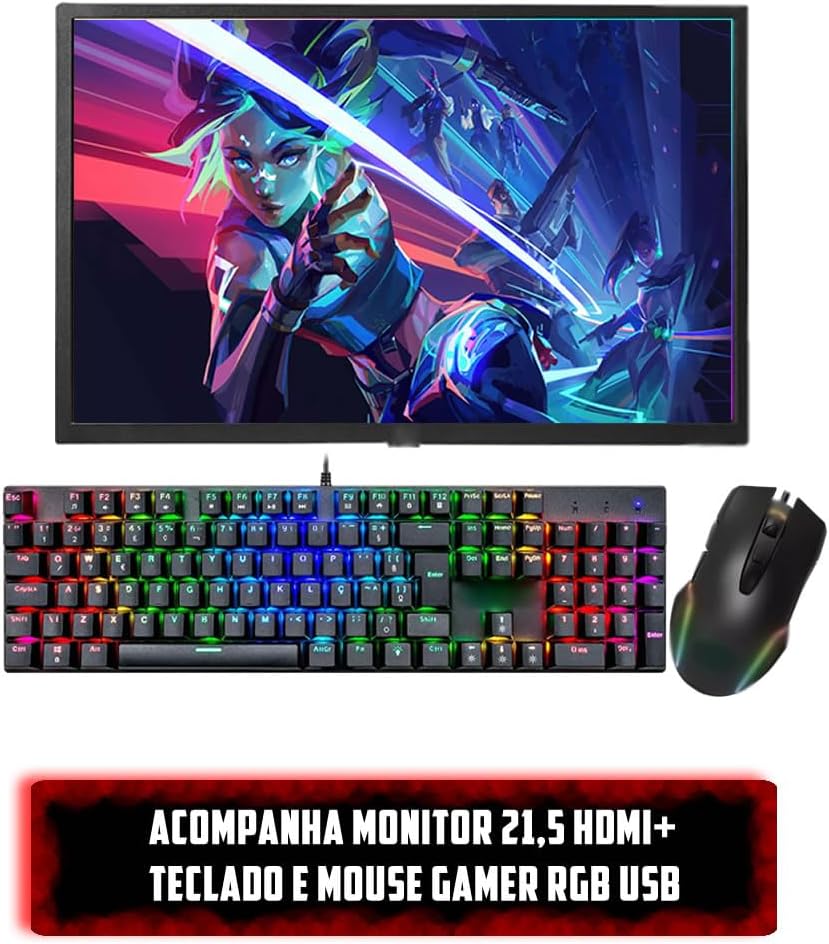 PC Gamer Completo AMD Ryzen 5 4600G | 16 GB DDR4 | NVME 500GB | Monitore 21,5 ”100Hz | Kit Gamer - Image 2