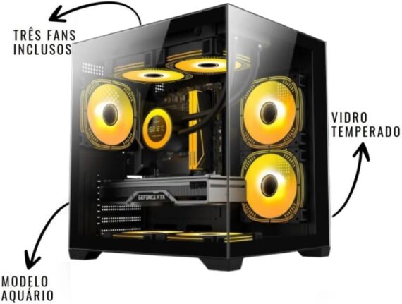 PC Gamer Completo Alligator Shop Intel i7 3770, GeForce RTX 3050, Memoria 16GB DDR3, SSD 480GB, Monitor 20 Polegadas - Image 2