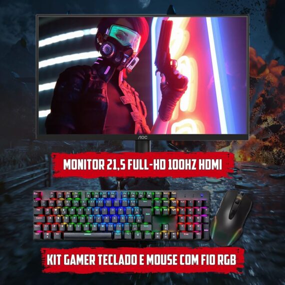 PC Gamer Ryzen 5 5600GT 16GB RAM NVME 500GB Monitor 21,5 100Hz Teclado E Mouse Gamer - Image 2