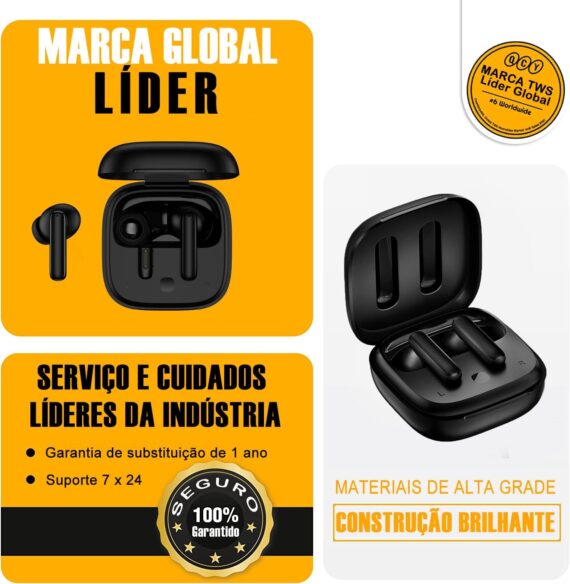 Qcy T13 ANC Fone De Ouvido Sem Fio, Fone Bluetooth 5.3 Com Cancelamento De Ruído Ativo, 30Horas de Reprodução, Preto - Image 2