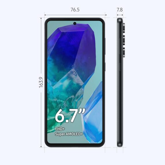 Samsung Galaxy M55 5G, Câmera Tripla Traseira de até 50MP, Selfie de 50MP, Nightography, Apagador de objetos, Tela Super AMOLED + de 6.7" 120Hz Vision Booster, 256 GB, 8GB de RAM - Azul Escuro - Image 2